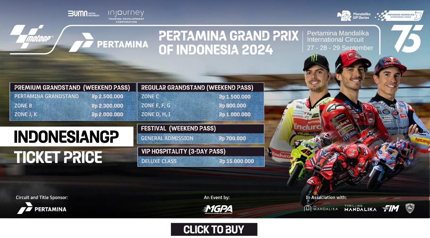 Pricelist MotoGP Mandalika